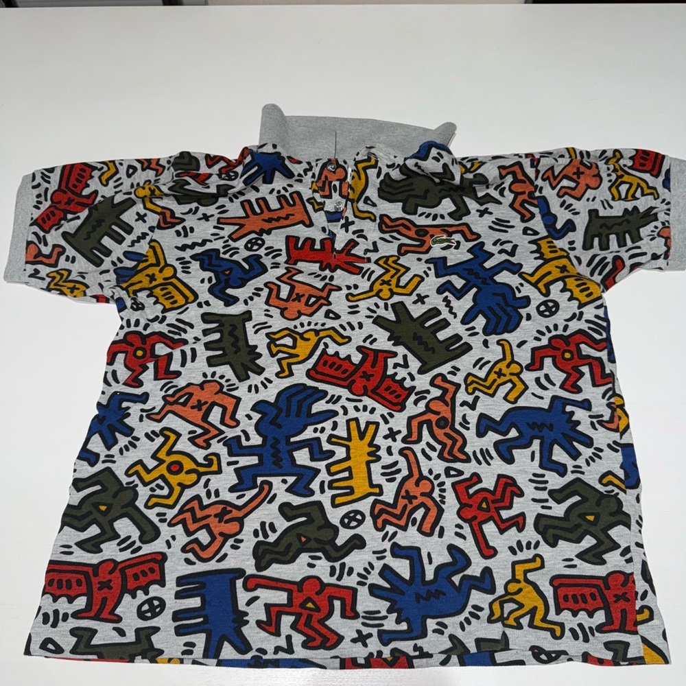 Lacoste And Keith Haring collab Polo shirt medium